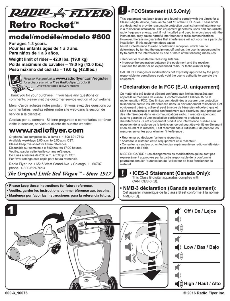 Radio Flyer Retro Rocket 600 User manual Radio Flyer Retro Rocket 600 User manual