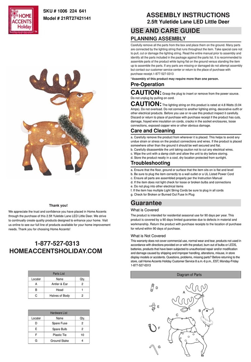 Home Accents Holiday 21RT27421141 Assembly instructions