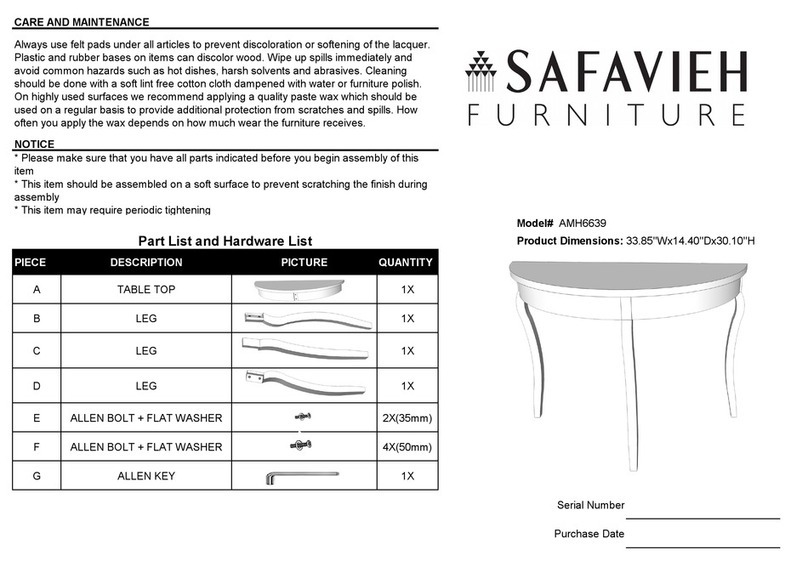 Safavieh AMH6639 User manual Safavieh AMH6639 User manual