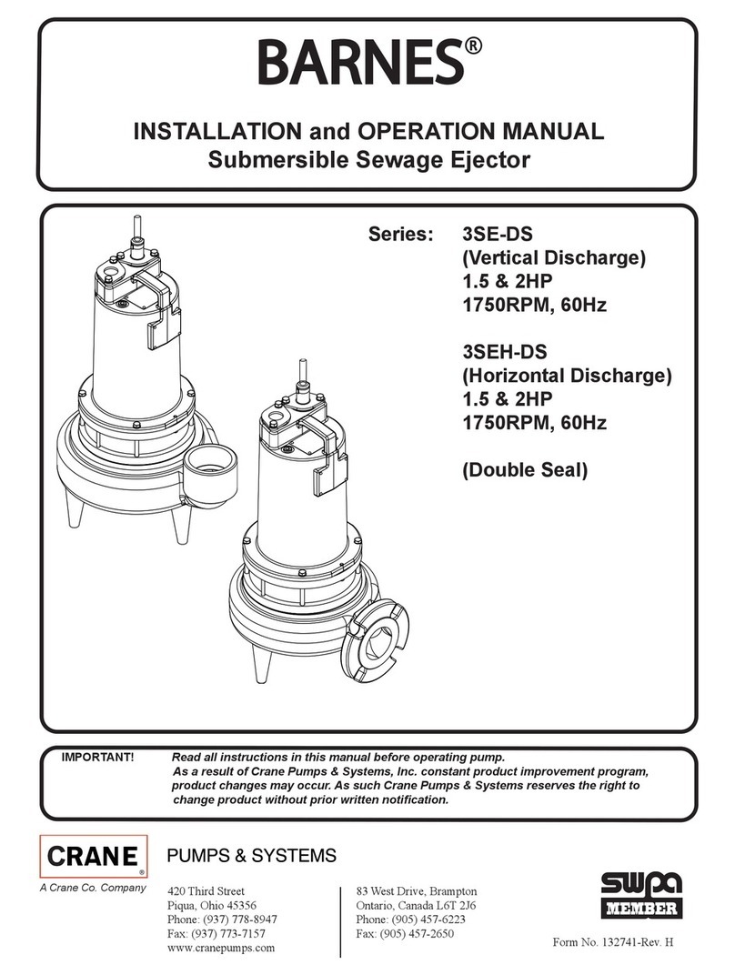 Crane Barnes 3SE-DS Series Installation and operation manual