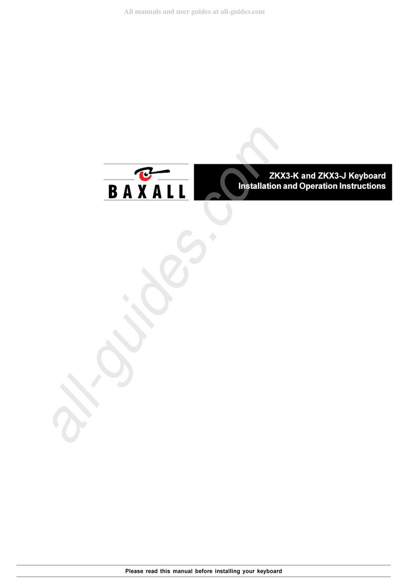 Baxall ZKX3-K Installation and operating instructions