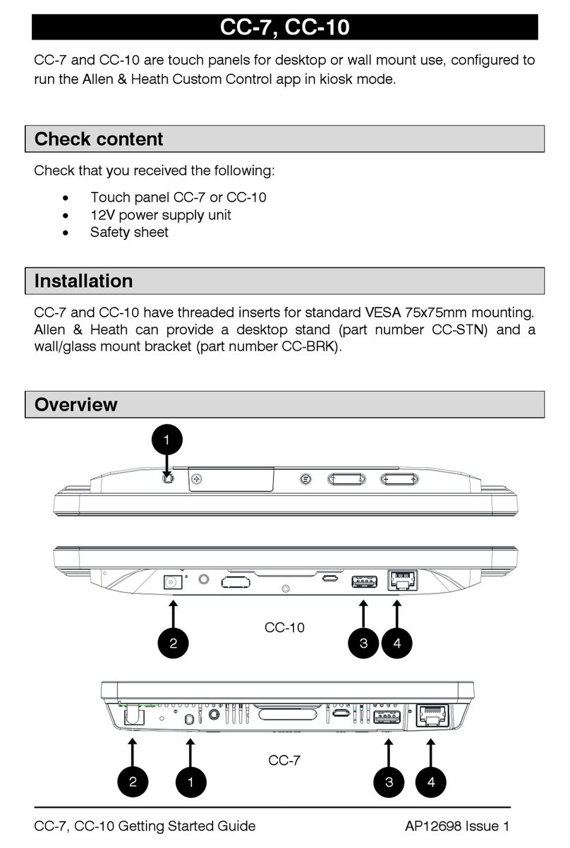 ALLEN & HEATH CC-7 quick start guide
