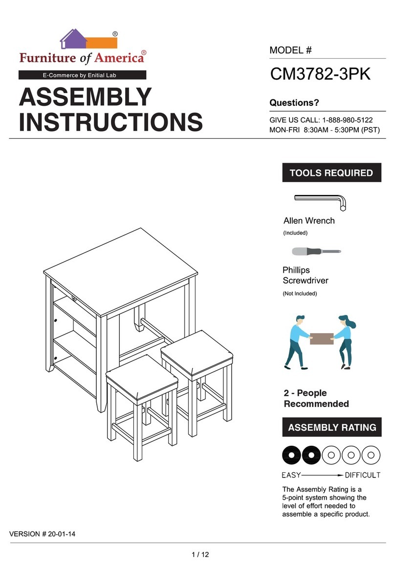 Furniture of America Gandra CM3782-3PK Assembly instructions