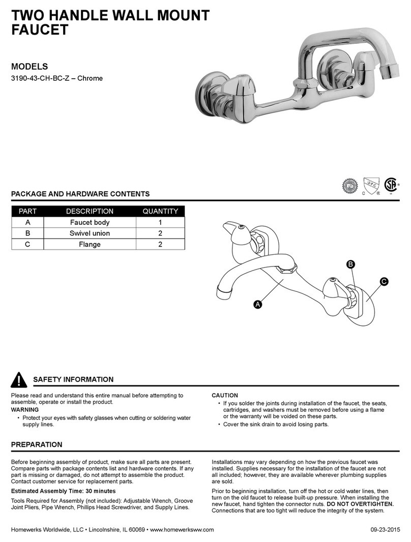 Homewerks 3190-43-CH-BC-Z quick start guide