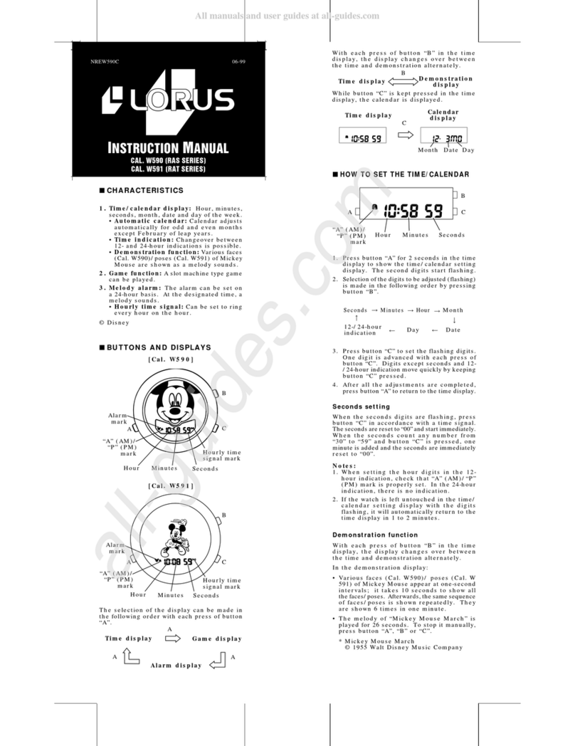 LORUS RAS Series instruction manual