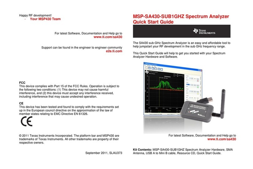 Texas Instruments MSP-SA430-SUB1GHZ User manual Texas Instruments MSP-SA430-SUB1GHZ User manual