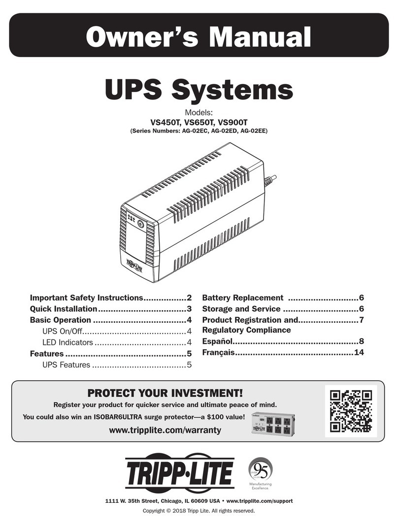 Tripp Lite VS450T User manual Tripp Lite VS450T User manual