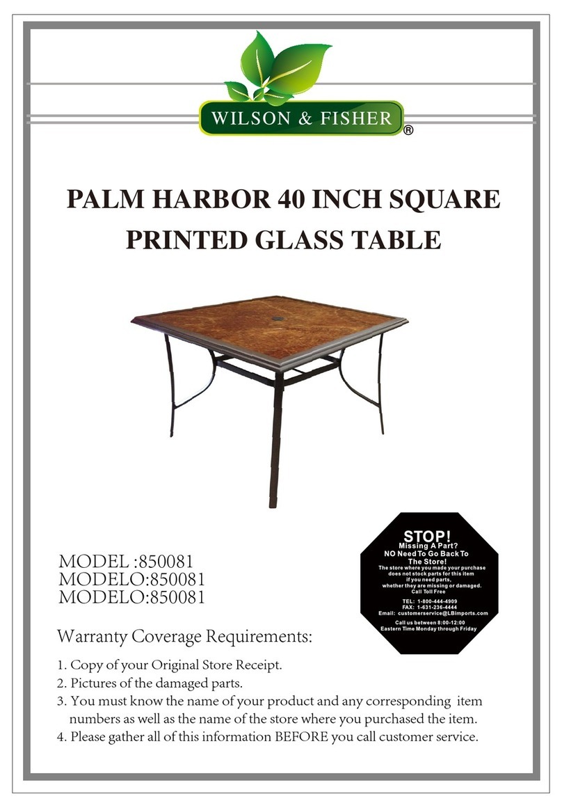 Wilson & Fisher PALM HARBOR 850081 User manual