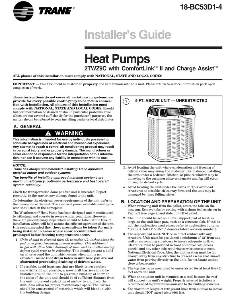 American Standard TRANE 2TWZ9C Assembly instructions American Standard TRANE 2TWZ9C Assembly instructions