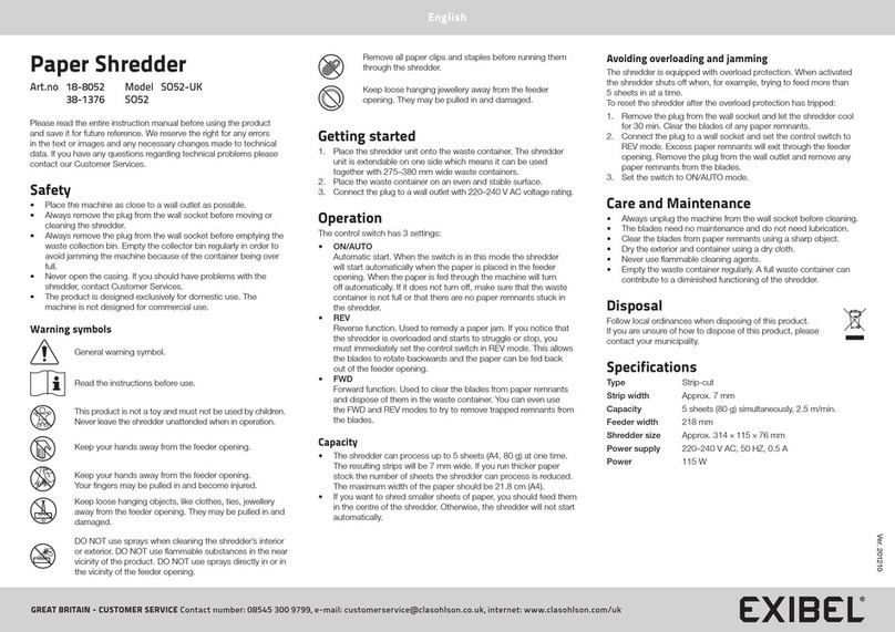 Exibel SO52-UK instruction manual
