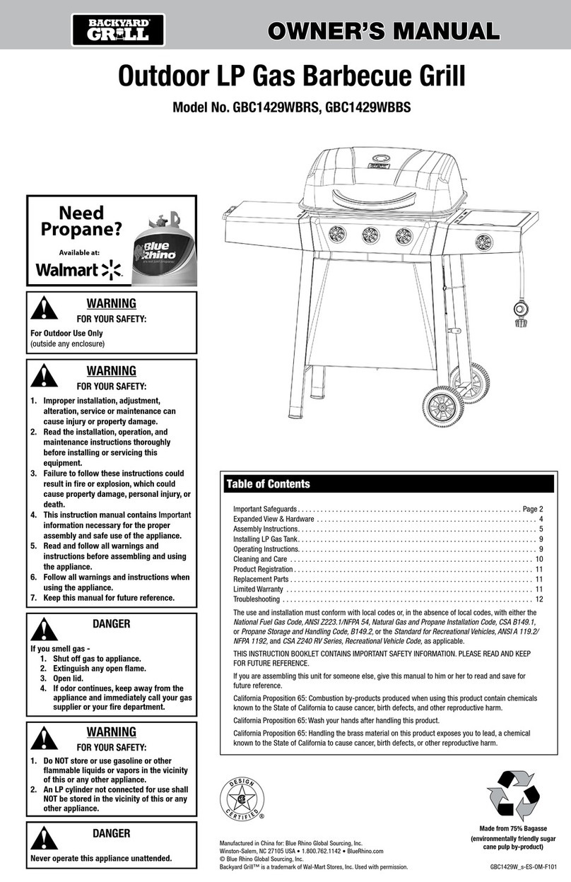 Backyard GBC1429WBRS User manual