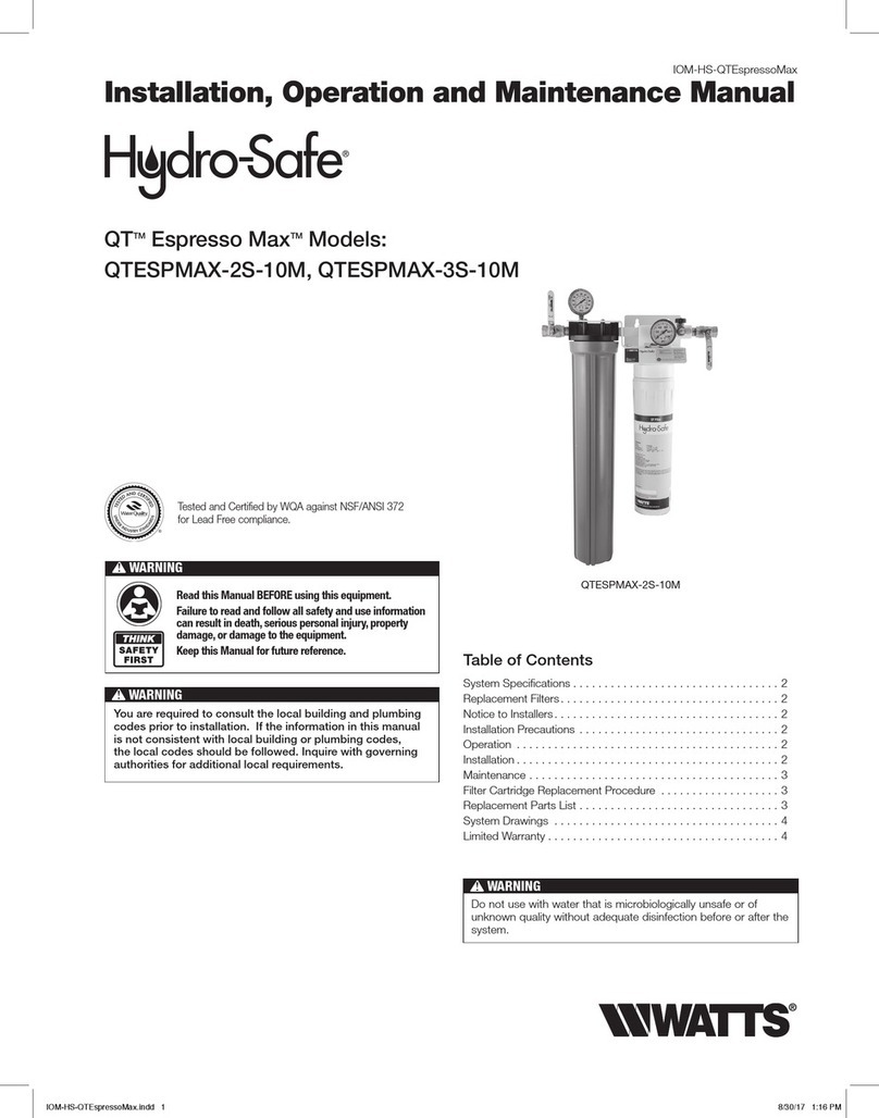 Watts Hydro-Safe QTESPMAX-2S-10M User manual