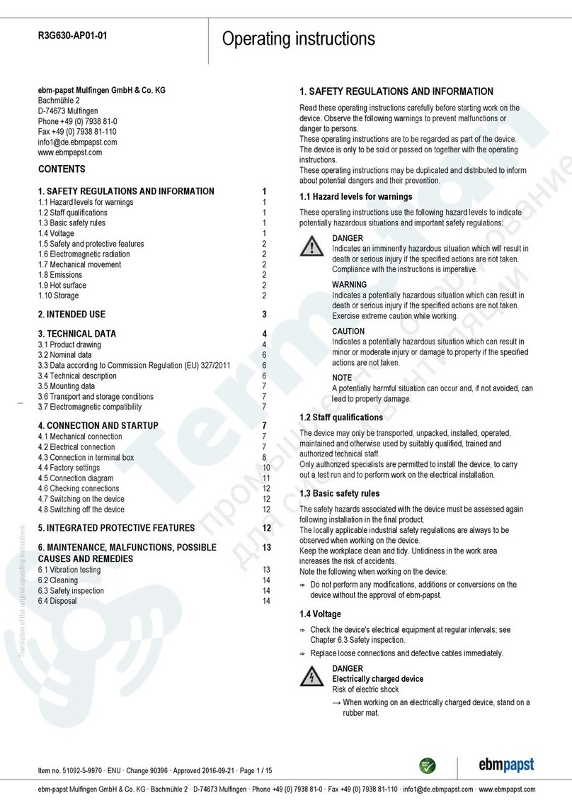 Ebmpapst R3G630-AP01-01 operating instructions
