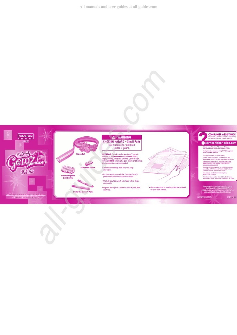 Fisher-Price Color Me Gemz Belt Set N1128 instruction sheet Fisher-Price Color Me Gemz Belt Set N1128 instruction sheet