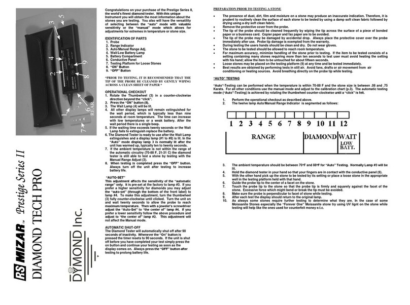 Dymond RS Milzar Prestige II Series owner's manual