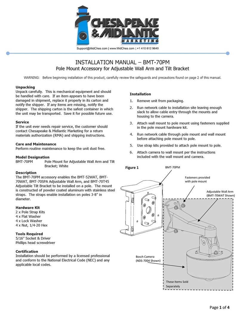 Chesapeake & Midlantic BMT-70PM installation manual