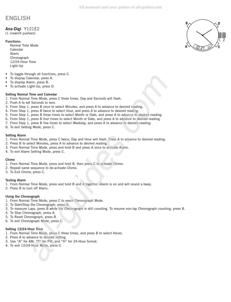 Relic Ana-Digi Y121E2 Quick start manual