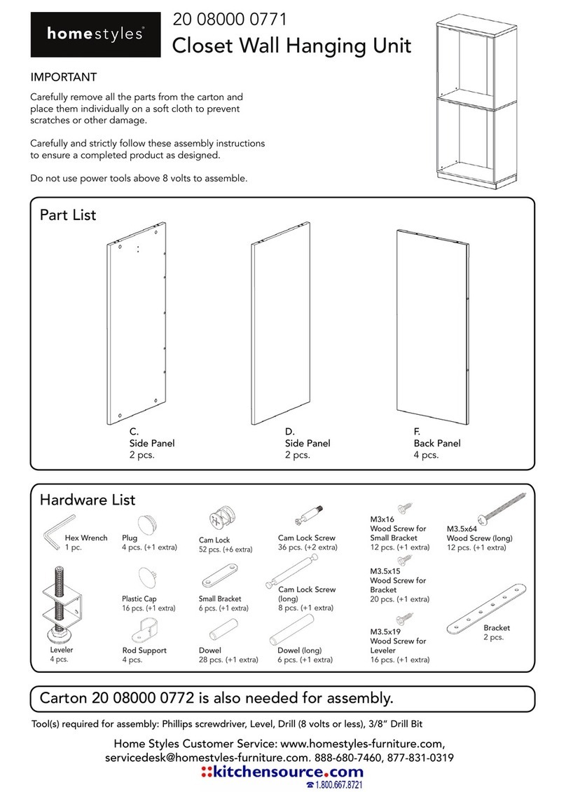 Home Styles 20 08000 0771 Assembly instructions
