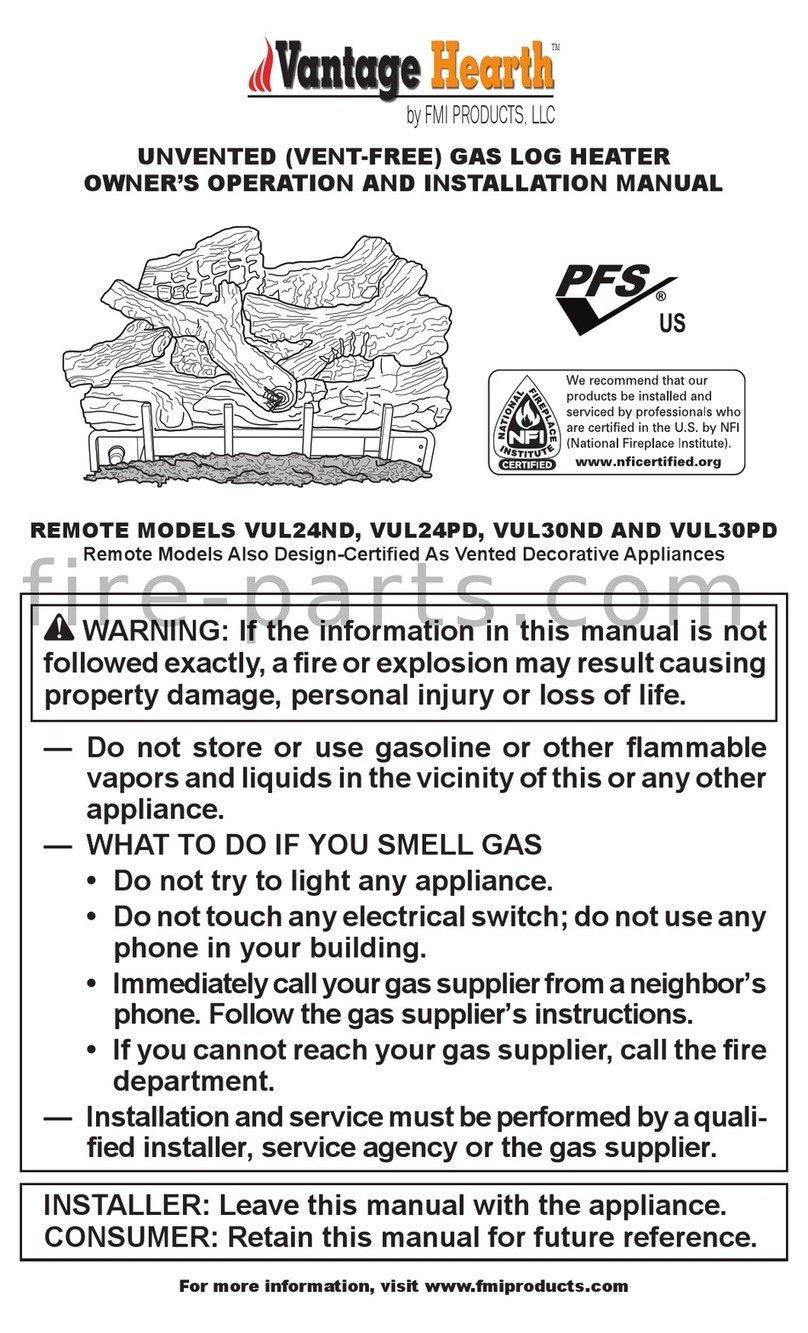 Vantage Hearth VUL24ND Quick start guide