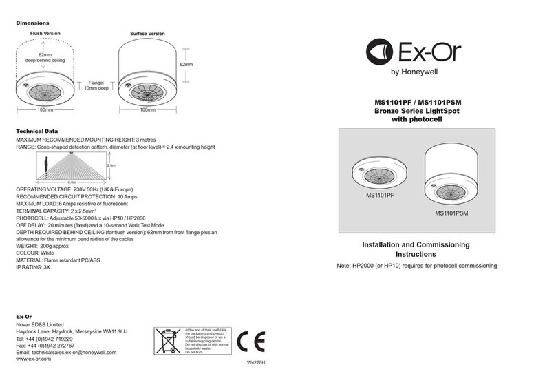 Honeywell Ex-Or MS1101PF Installation and operation manual