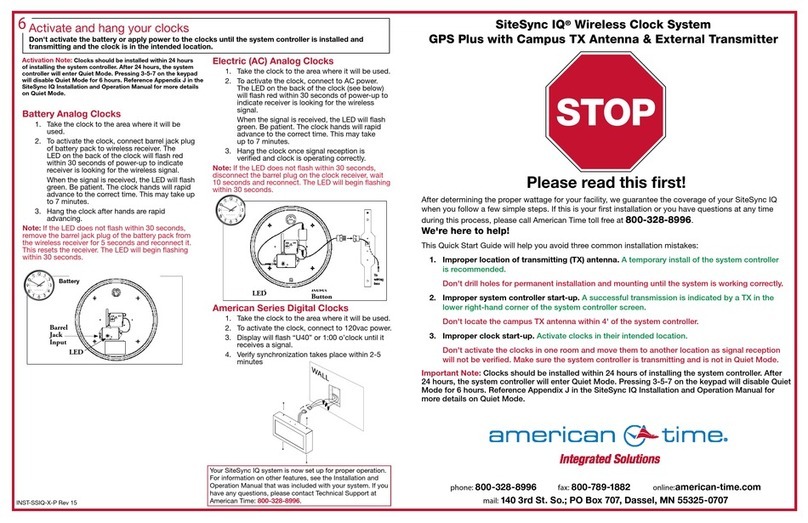 American Time SiteSync IQ Quick start installation guide