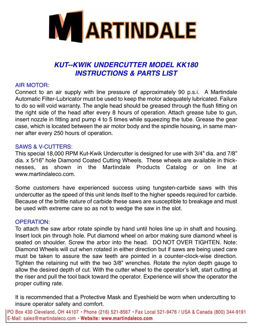 MARTINDALE Kut-Kwik KK180 Instructions-parts list