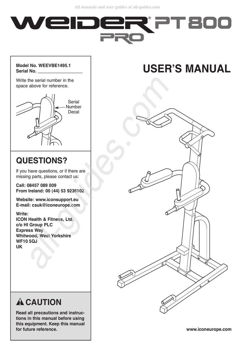 ICON IP Weider PT800 Pro user manual