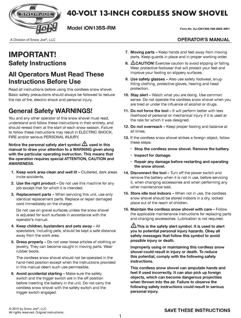 SNOWJOE iON13SS-RM Operator's manual
