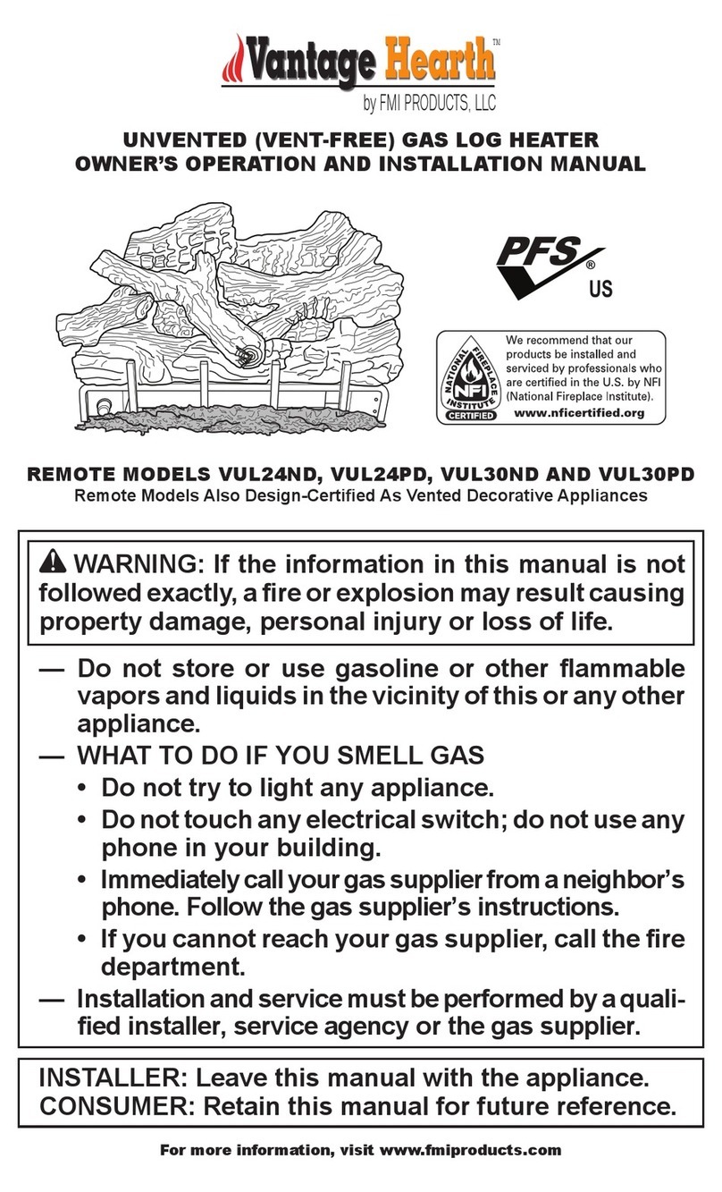 FMI Vantage Hearth VUL24ND OWNER'S OPERATION AND INSTALLATION MANUAL