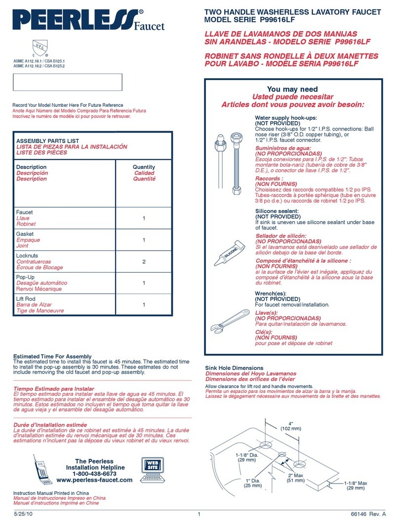 PEERLESS P99616LF Series User manual