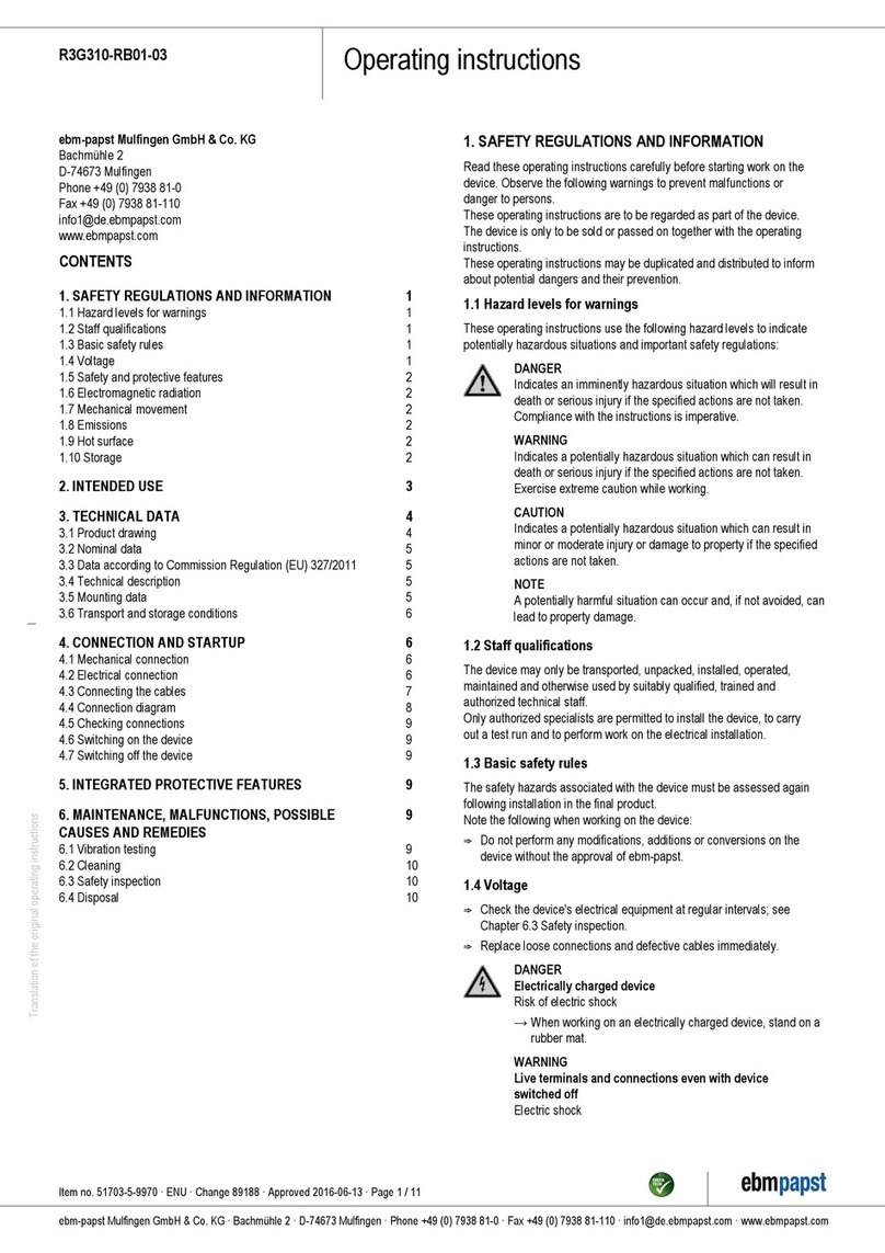 Ebmpapst R3G310-RB01-03 User manual
