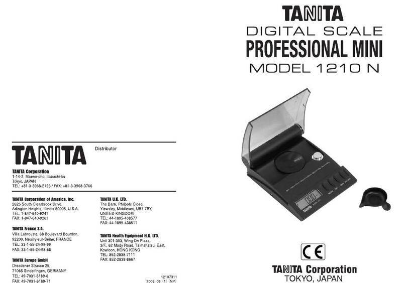 Tanita PROFESSIONAL MINI 1210N User manual