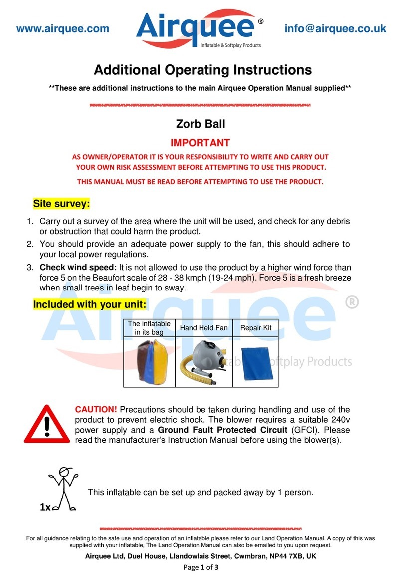 airquee Zorb Ball Operating instructions