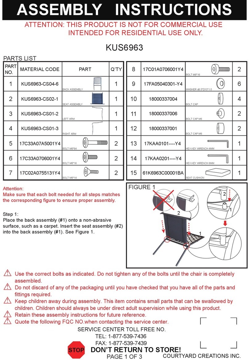 Courtyard Creations KUS6963 Assembly instructions