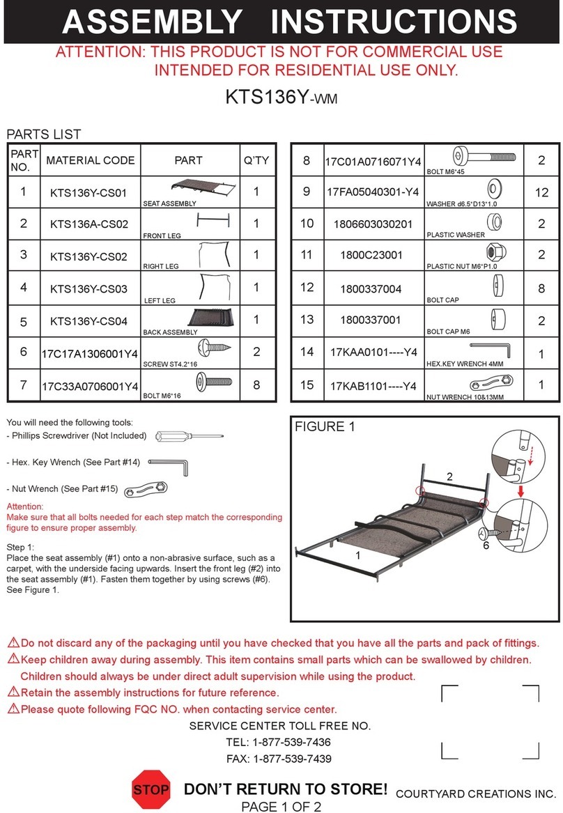 Courtyard Creations KTS136Y-WM Assembly instructions