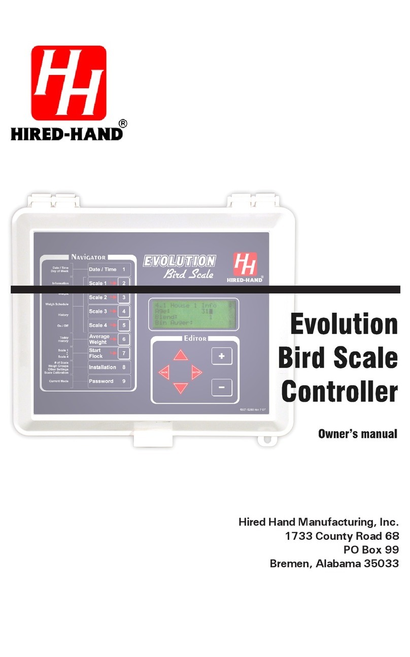 HIRED-HAND EVOLUTION BIRD SCALE owner's manual