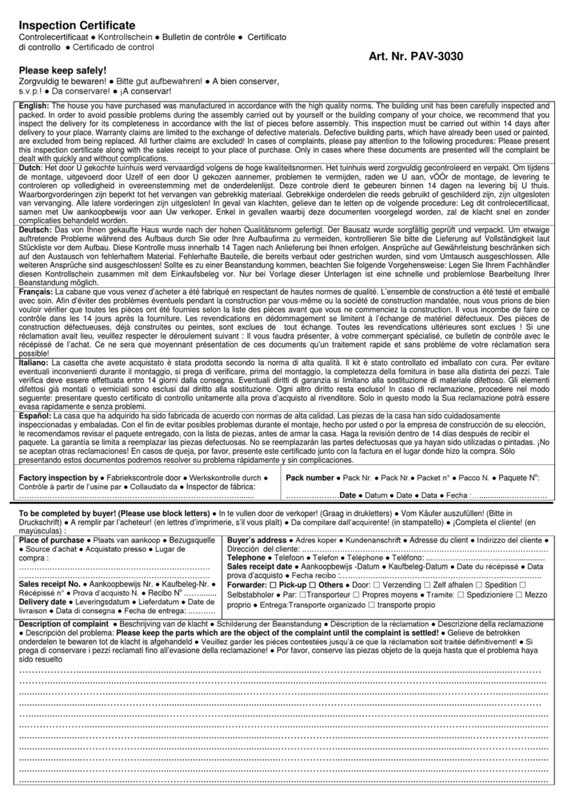 Palmako PAV-3030 installation manual