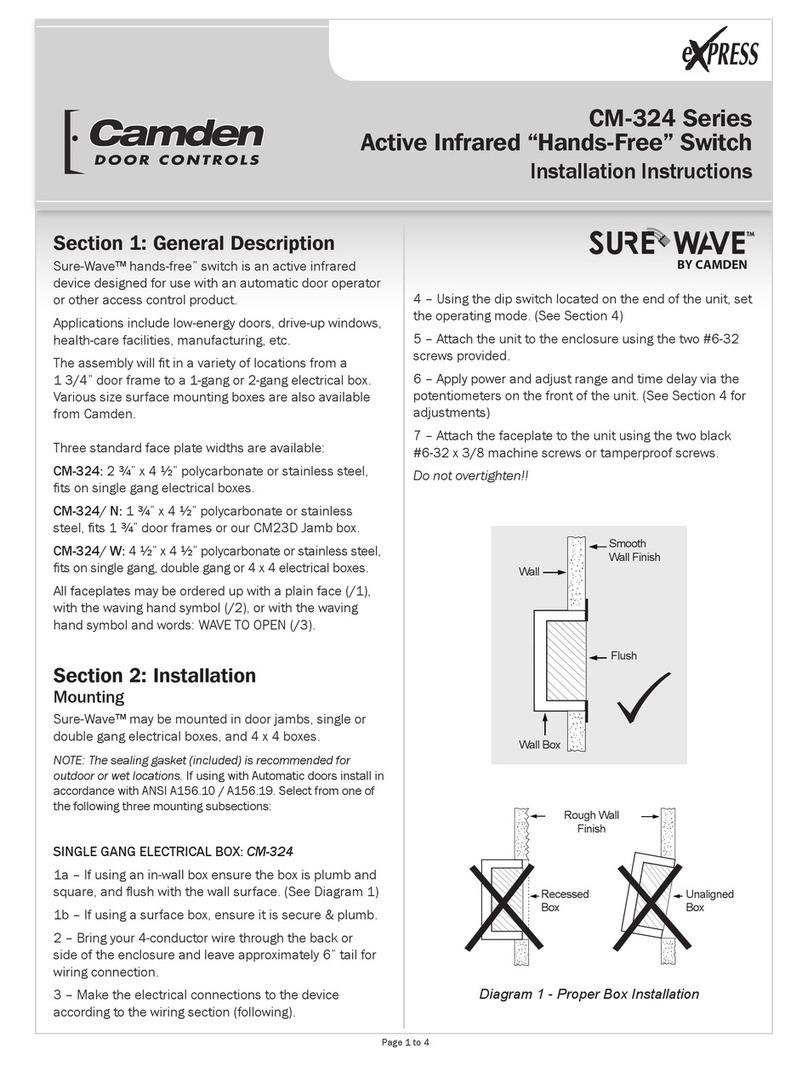 CAMDEN Sure-Wave CM-3242W installation instructions CAMDEN Sure-Wave CM-3242W installation instructions