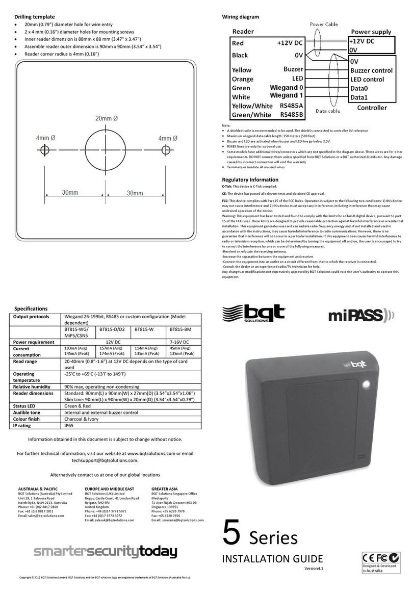 BQT miPASS 5 Series installation guide