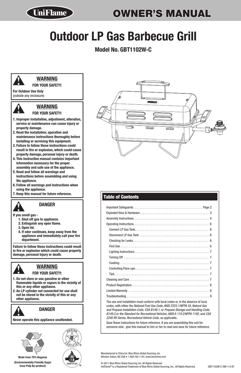 Uniflame GBT1102W-C User manual