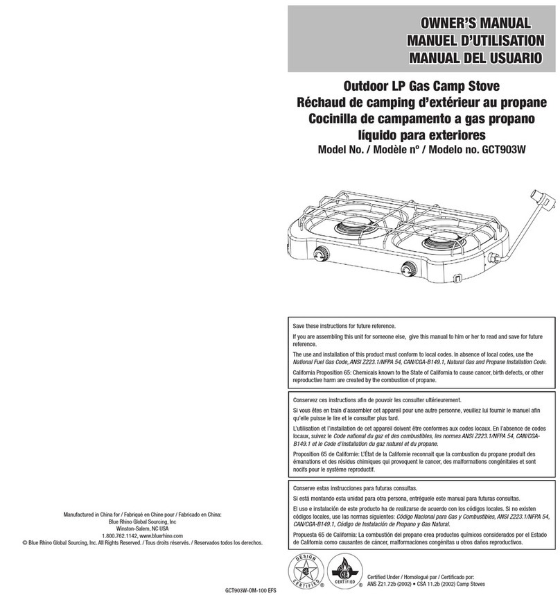 Uniflame GCT903W owner's manual