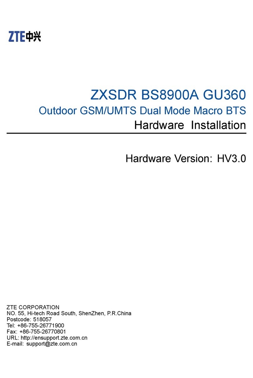 Zte ZXSDR BS8900A GU360 Hardware installation
