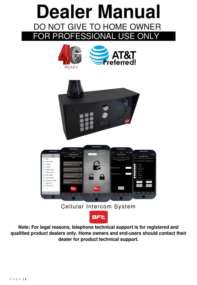BFT CELLPRIM4GE Dealer's manual