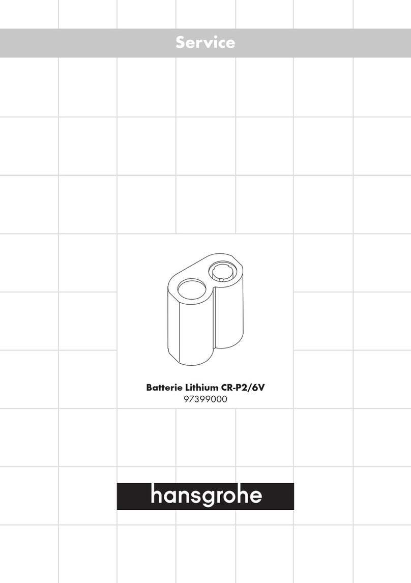 Hans Grohe Batterie Lithium CR-P2/6V 97399000 Service instruction Hans Grohe Batterie Lithium CR-P2/6V 97399000 Service instruction