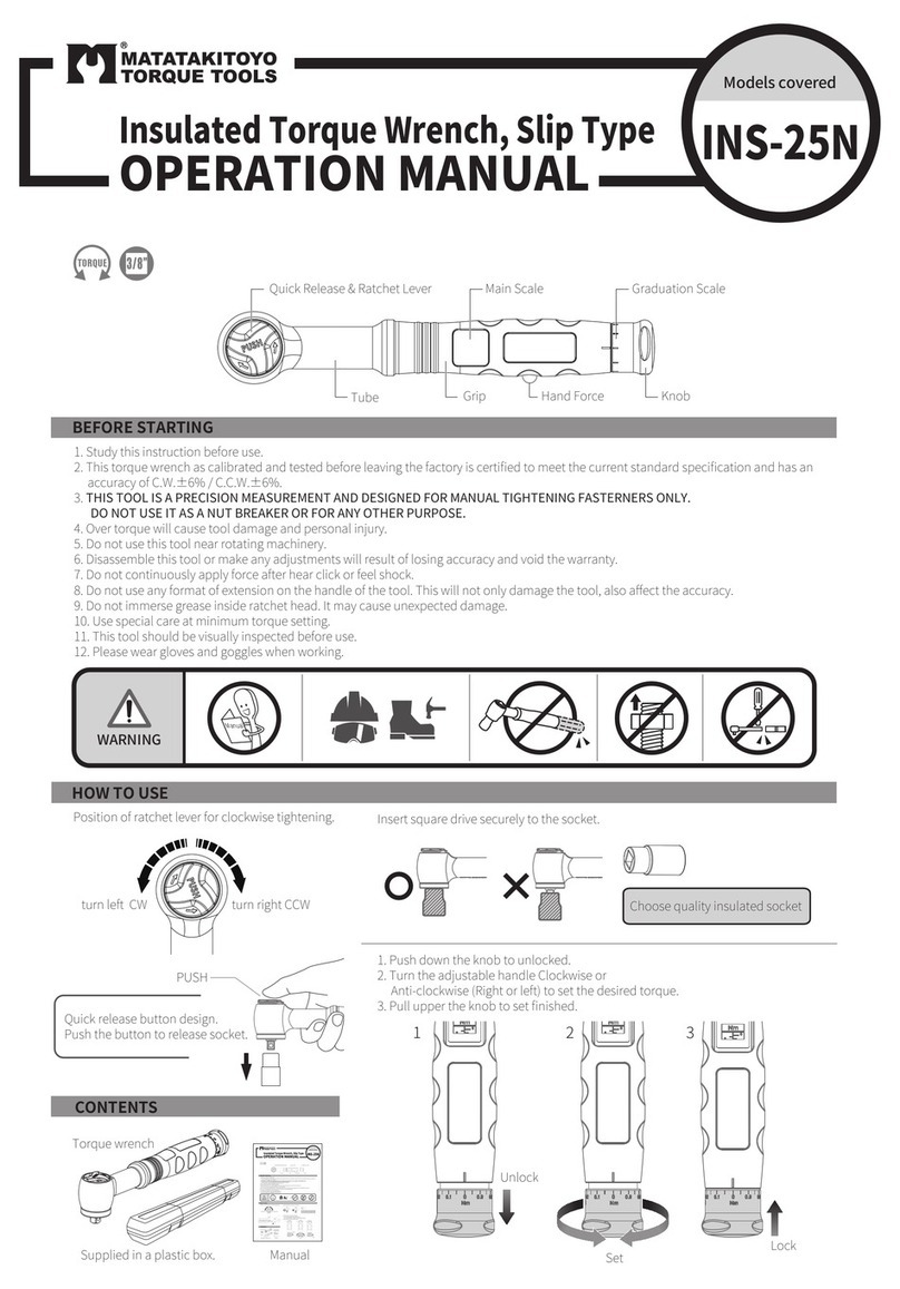 Matatakitoyo Torque Tools INS-25N Operation manual
