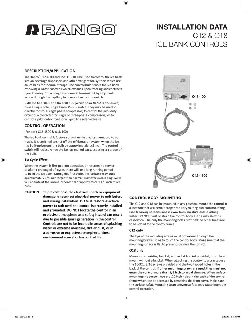 Robertshaw Ranco C12 Installation and user guide Robertshaw Ranco C12 Installation and user guide
