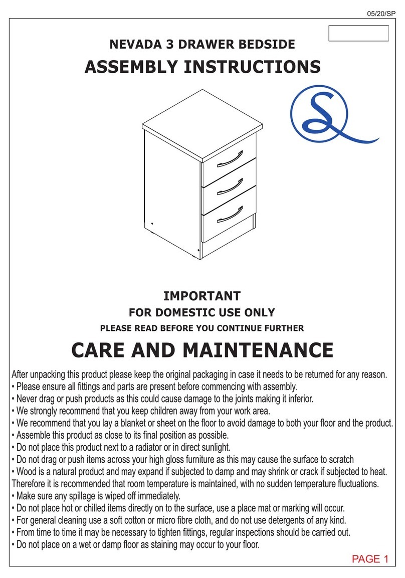 Seconique NEVADA 3 DRAWER BEDSIDE 100-103-059 User manual
