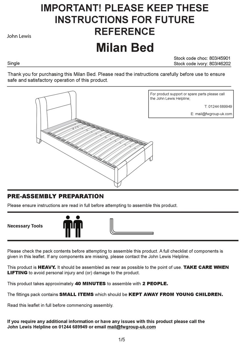 John Lewis Milan Bed 803/45901 User manual