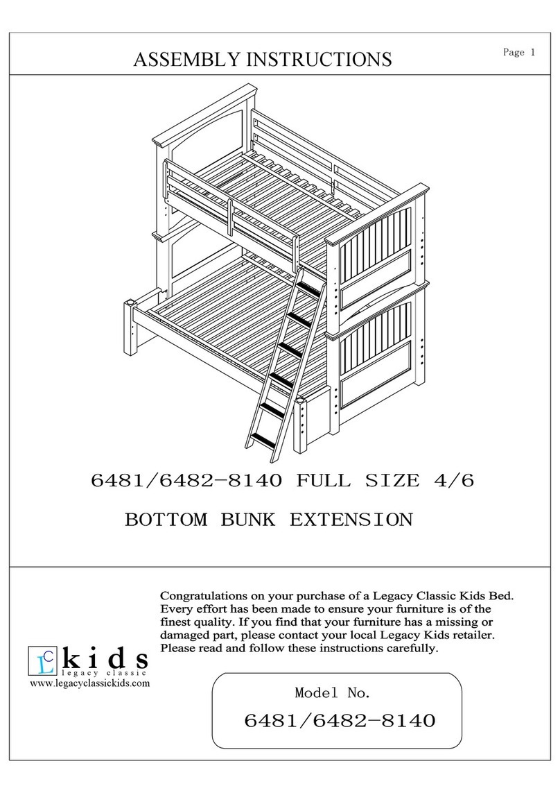 Legacy Classic Kids Full Size 4/6 Bottom Bunk Extension... User manual