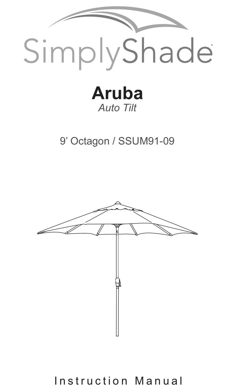 Simply Shade Aruba SSUM91-09 User manual